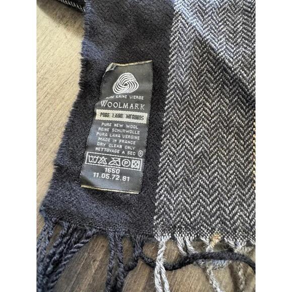 Vtg Woolmark-certified 100% Pure New wool Scarf, France, Herringbone Weave - Picture 2 of 6